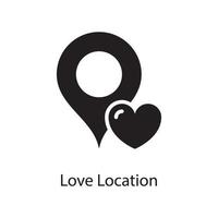 Love Location Vector Solid Icon Design illustration. Love Symbol on White background EPS 10 File