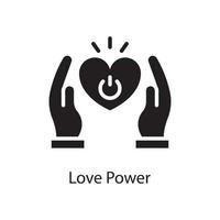 Love Power Vector Solid Icon Design illustration. Love Symbol on White background EPS 10 File