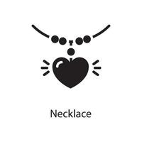 Necklace Vector Solid Icon Design illustration. Love Symbol on White background EPS 10 File