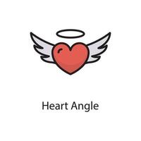 Heart Angle  Vector Filled Outline Icon Design illustration. Love Symbol on White background EPS 10 File