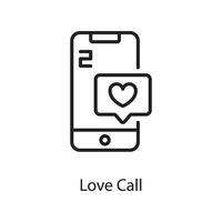 Love Call Vector Outline Icon Design illustration. Love Symbol on White background EPS 10 File