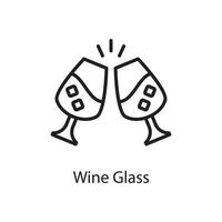 Wine Glass Vector Outline Icon Design illustration. Love Symbol on White background EPS 10 File