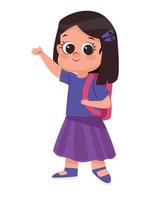 student girl with schoolbag vector
