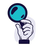 hand with magnifying glass vector