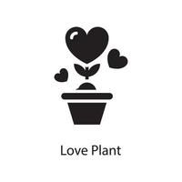 Love Plant Vector Solid Icon Design illustration. Love Symbol on White background EPS 10 File