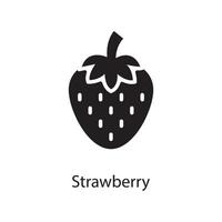 Strawberry  Vector Solid Icon Design illustration. Love Symbol on White background EPS 10 File