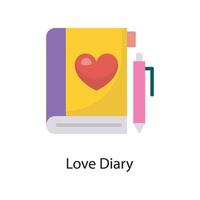 Love Diary Vector Flat Icon Design illustration. Love Symbol on White background EPS 10 File