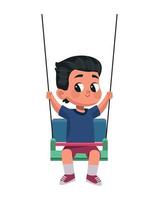 little boy in swing vector