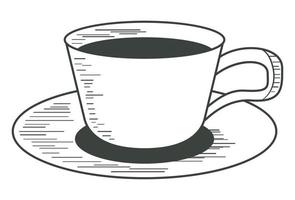 estilo de dibujo de taza de café vector