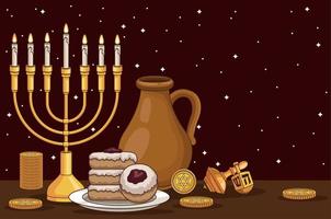 feliz celebración de hanukkah vector