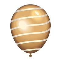 golden balloon helium floating vector