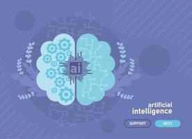 cerebro de tecnología de inteligencia artificial vector