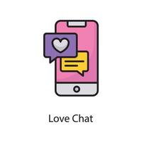 Love Chat Vector Filled Outline Icon Design illustration. Love Symbol on White background EPS 10 File