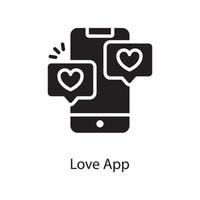 Love App Vector Solid Icon Design illustration. Love Symbol on White background EPS 10 File