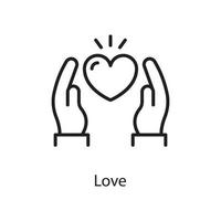 Love  Vector Outline Icon Design illustration. Love Symbol on White background EPS 10 File