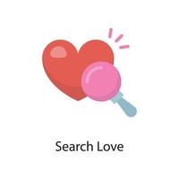 Search Love  Vector Flat Icon Design illustration. Love Symbol on White background EPS 10 File