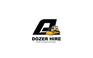 A logo DOZER for construction company. Heavy equipment template vector illustration for your brand.