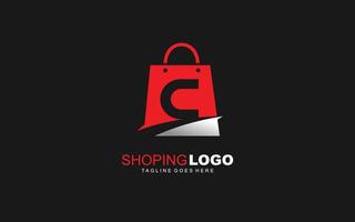 c logo onlineshop para empresa de marca. ilustración de vector de plantilla de bolsa para su marca.