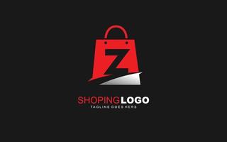 Z logo ONLINESHOP for branding company. BAG template vector illustration for your brand.