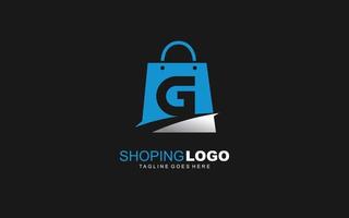 g logo onlineshop para empresa de marca. ilustración de vector de plantilla de bolsa para su marca.