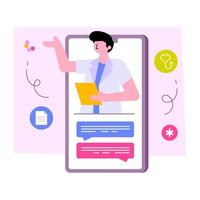 Unique design illustration of mobile doctor consultation vector