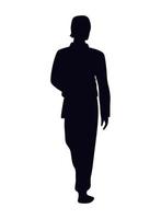 front man walking silhouette style vector