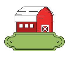 red farm stable emblem vector