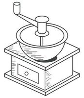 estilo de dibujo de tostadora de café vector