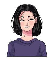 mujer joven feliz sonriendo vector