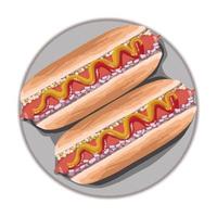 hot dogs in dish vector