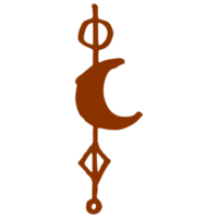 halvmåne i minimalistisk boho och årgång hand dragen illustration för design element. png