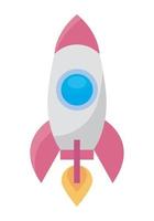 pink rocket start up vector