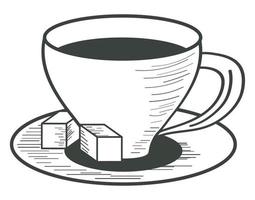 coffee cup with sugar vector
