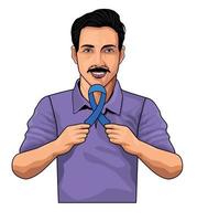 young man with ribbon campaign vector