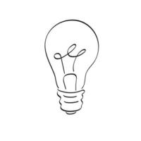 line art light bulb illustration vector hand drawn isolated on white background