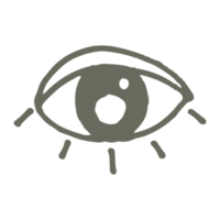 ojo en boho minimalista e ilustración dibujada a mano vintage para elemento de diseño. png