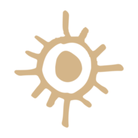 Sol i minimalistisk boho och årgång hand dragen illustration för design element. png