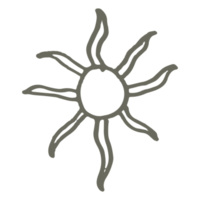 sun in minimalist boho and vintage hand drawn illustration for design element. png