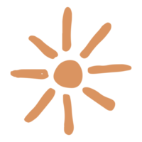 zon in minimalistische boho en wijnoogst hand- getrokken illustratie voor ontwerp element. png