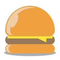 vector simple burger with meat and cheese filling