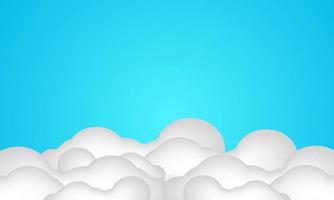 ilustración 3d hermosas nubes sobre fondo de cielo azul vector