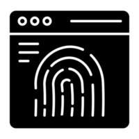 Premium download icon web fingerprint lock vector