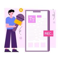 Mobile recording illustration in perfect design vector