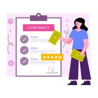 An illustration design of contract paper vector