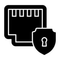 Premium download icon of ethernet security vector