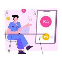 Perfect design illustration of mobile 911 call vector