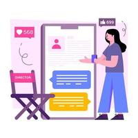 Modern design illustration of mobile chatting vector