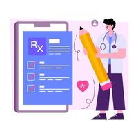 Trendy design illustration of mobile prescription vector