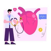 Modern design illustration of heart checkup vector