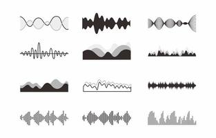 onda de sonido icono visualización sonidos amplitud vector